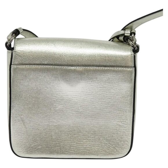 Salvatore Ferragamo Gancini Bag Leather Champagne Gold Silver Auth - Picture 3 of 16